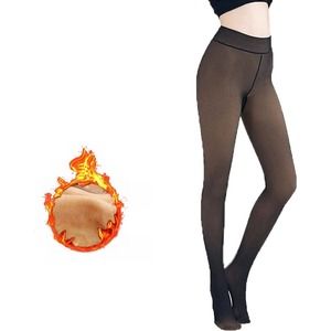 Fleece Lined Tights Black Size Small